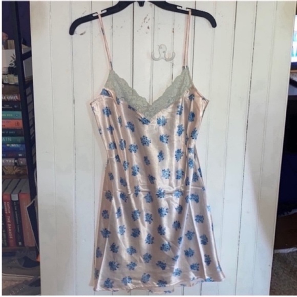 Free People HAH Let It Slip Dress Ditsy Floral French Blue Pink Size M - Picture 2 of 9